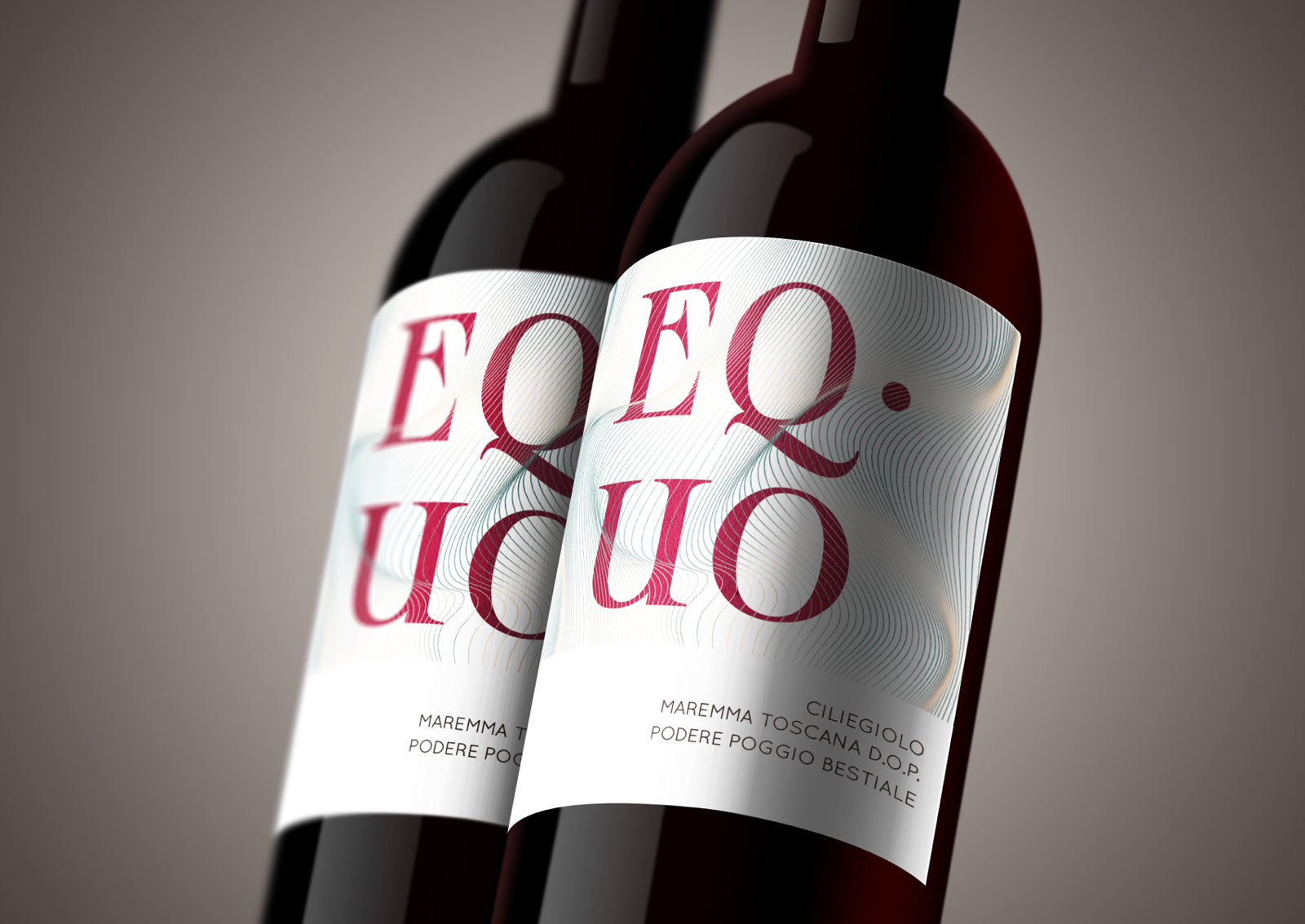 bottiglie vino Equo con grafica etichette realizzata da Idee Adv